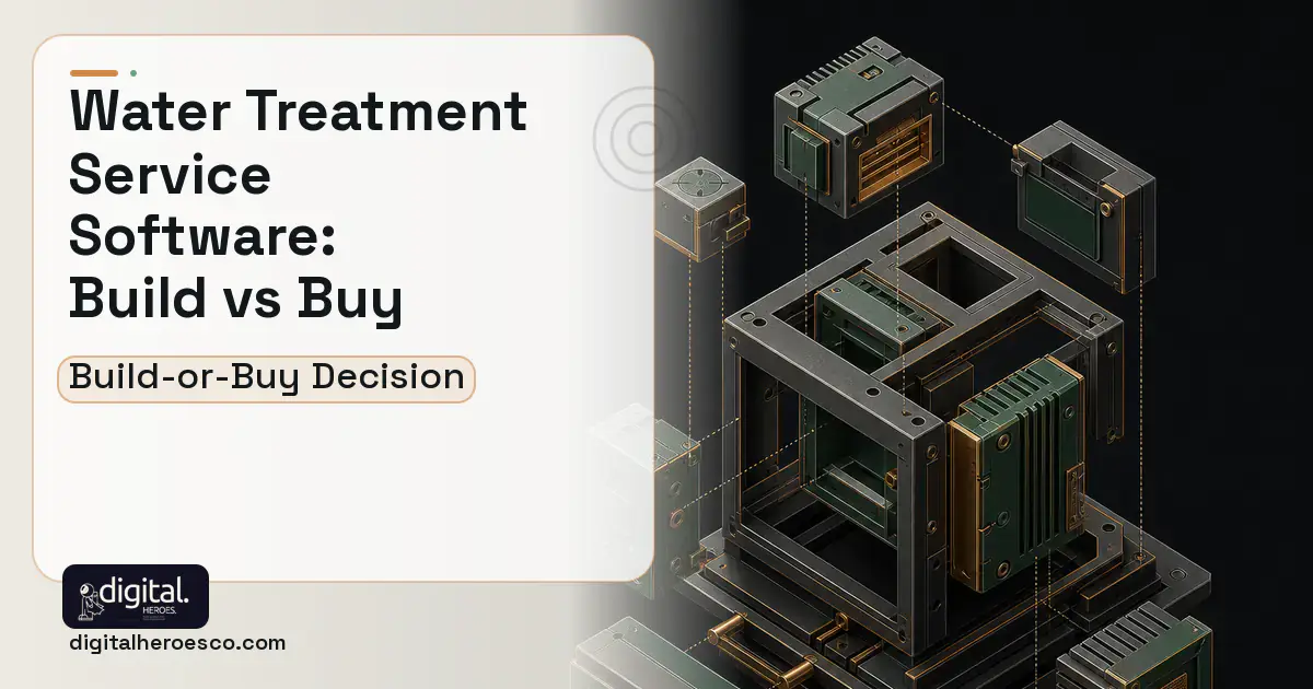 Custom Software Development software overview illustration for Water Treatment Service Software Build vs Buy Guide.