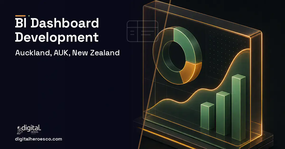 BI Dashboard Development product interface illustration for Auckland, AUK, New Zealand.