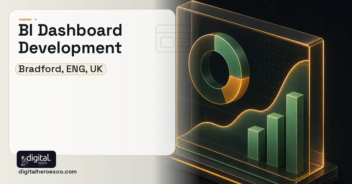 BI Dashboard Development product interface illustration for Bradford, ENG, UK.