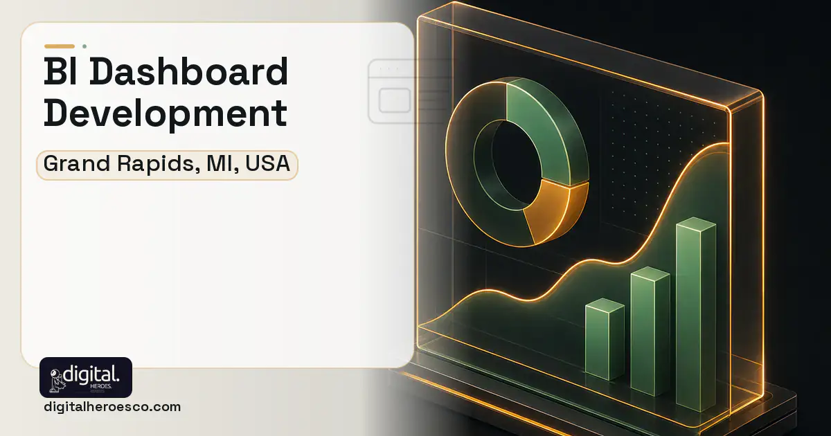 BI Dashboard Development product interface illustration for Grand Rapids, MI, USA.