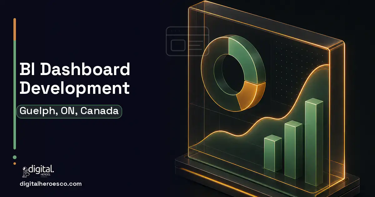 BI Dashboard Development product interface illustration for Guelph, ON, Canada.