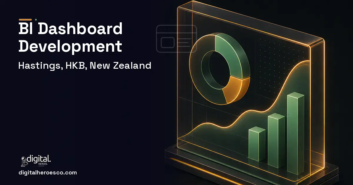 BI Dashboard Development product interface illustration for Hastings, HKB, New Zealand.