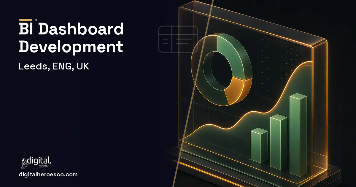 BI Dashboard Development product interface illustration for Leeds, ENG, UK.