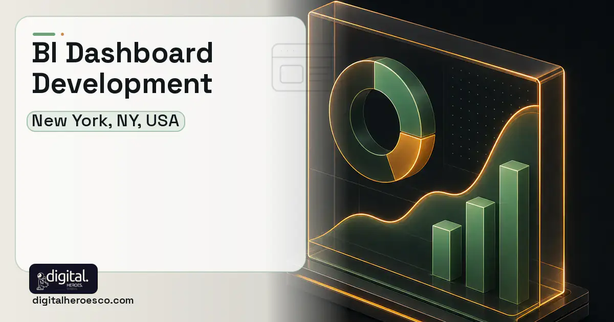 BI Dashboard Development product interface illustration for New York, NY, USA.