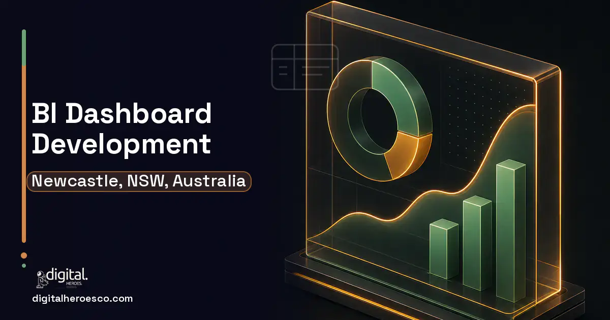 BI Dashboard Development product interface illustration for Newcastle, NSW, Australia.
