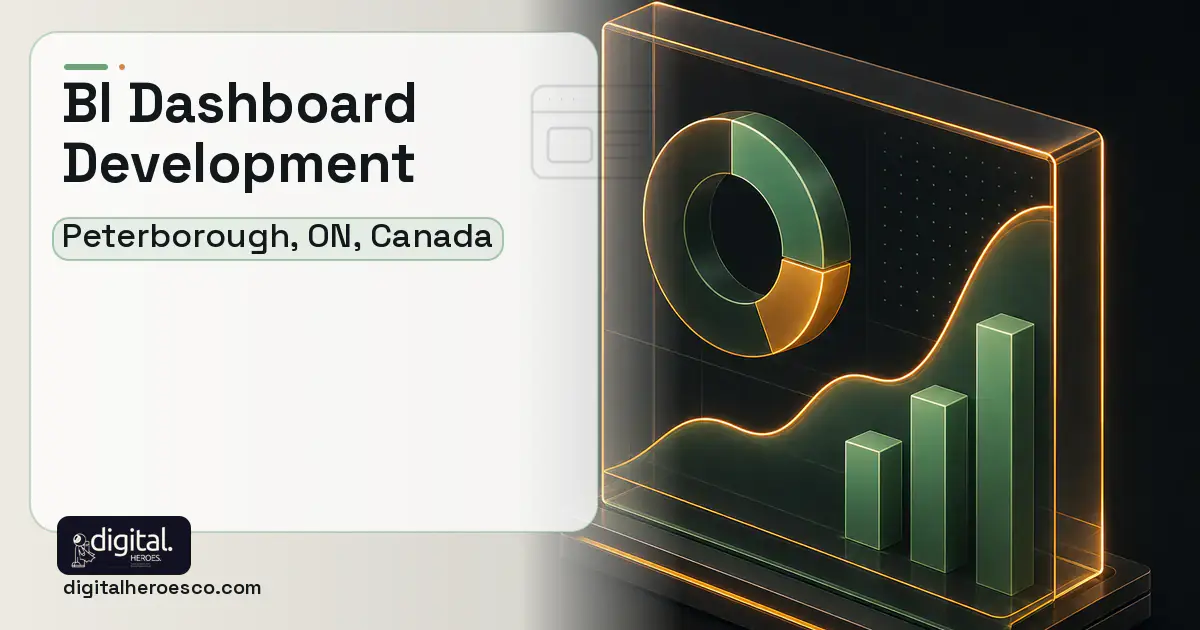 BI Dashboard Development product interface illustration for Peterborough, ON, Canada.