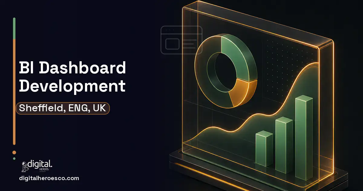 BI Dashboard Development product interface illustration for Sheffield, ENG, UK.