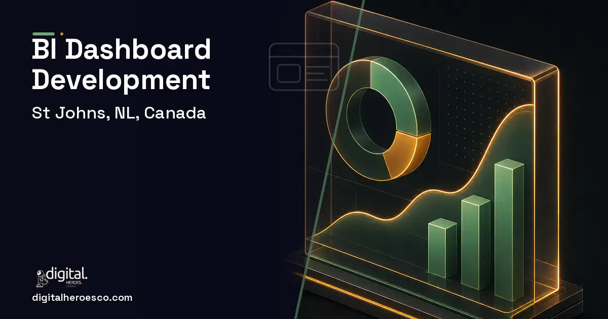 BI Dashboard Development product interface illustration for St Johns, NL, Canada.