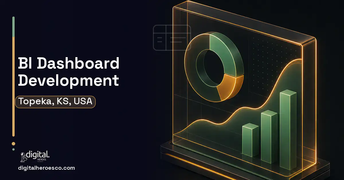 BI Dashboard Development product interface illustration for Topeka, KS, USA.