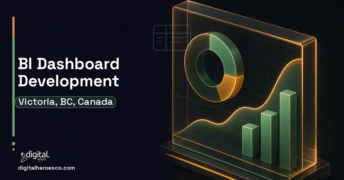BI Dashboard Development product interface illustration for Victoria, BC, Canada.