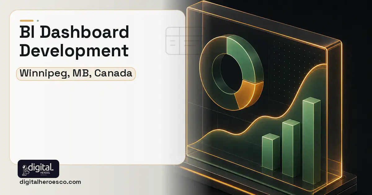 BI Dashboard Development product interface illustration for Winnipeg, MB, Canada.