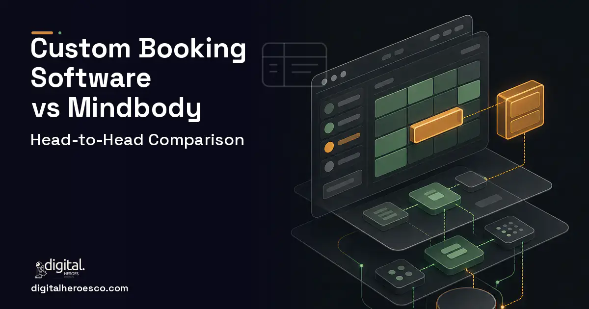 Booking Software product interface illustration for Custom Booking Software vs Mindbody.