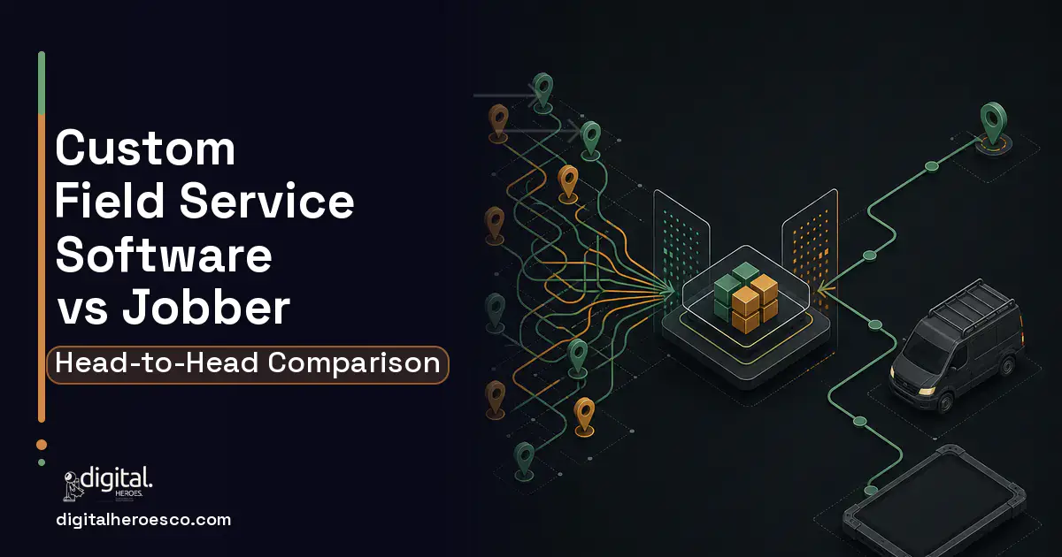 Field Service Software workflow illustration for Custom Field Service Software vs Jobber.