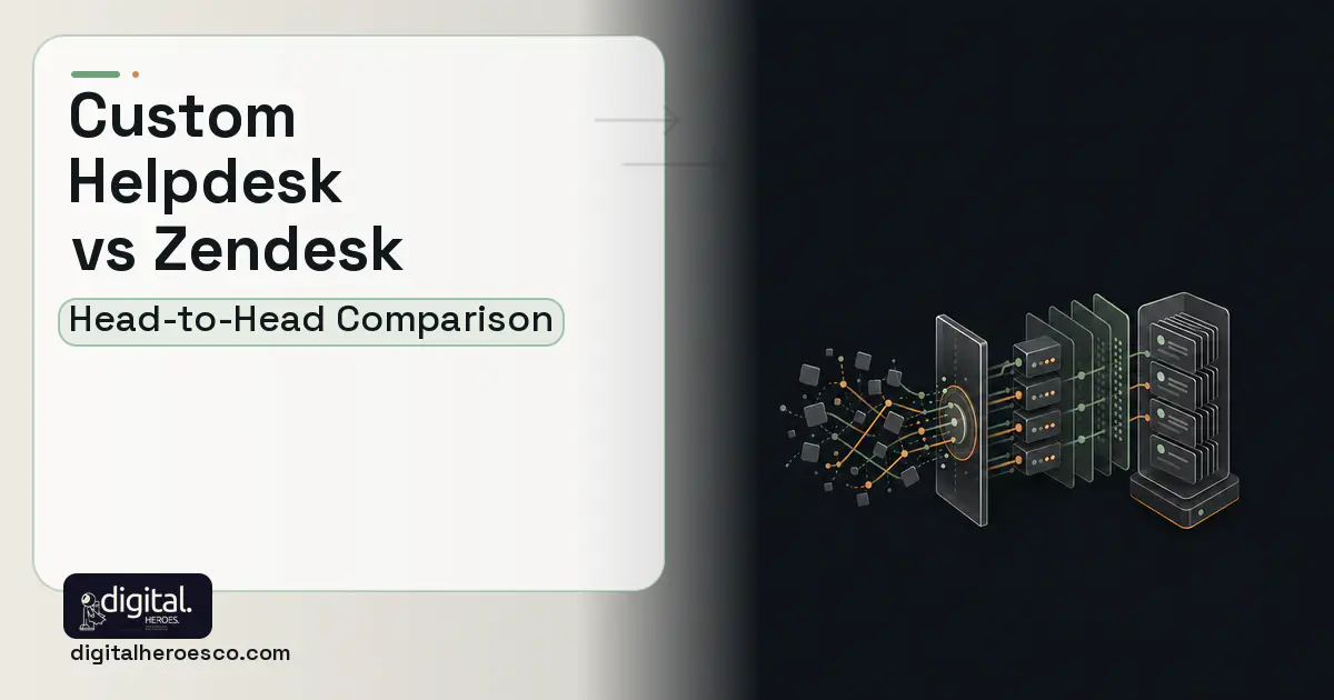 Helpdesk Software workflow illustration for Custom Helpdesk vs Zendesk and Freshdesk.