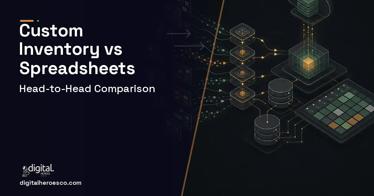 Inventory Software workflow illustration for Custom Inventory Software vs Spreadsheets.