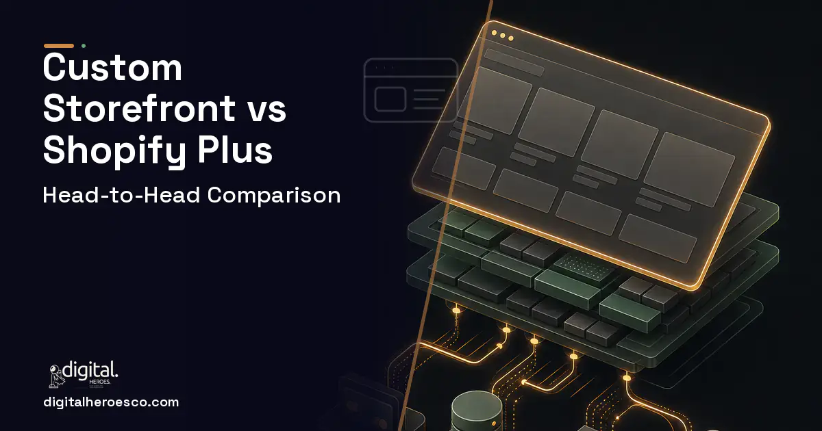 Shopify Development product interface illustration for Custom Ecommerce Store vs Shopify Plus.