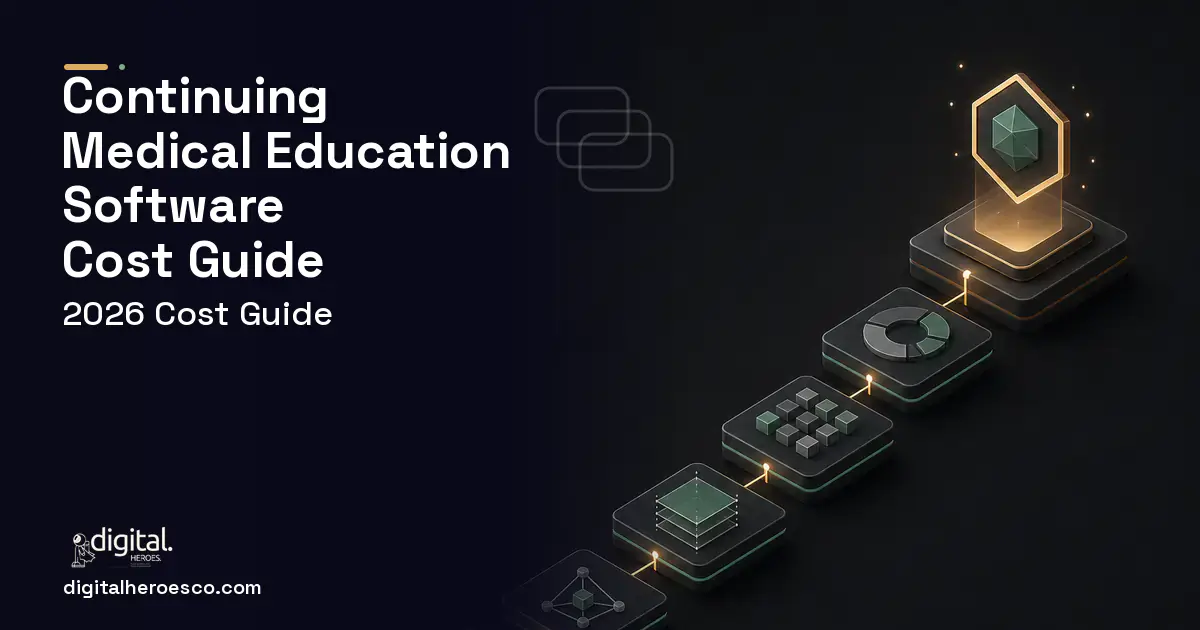 LMS Development software overview illustration for Continuing Medical Education Software Cost Guide.