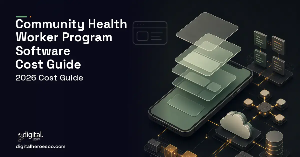 Mobile App Development product interface illustration for Community Health Worker Program Software Cost Guide.