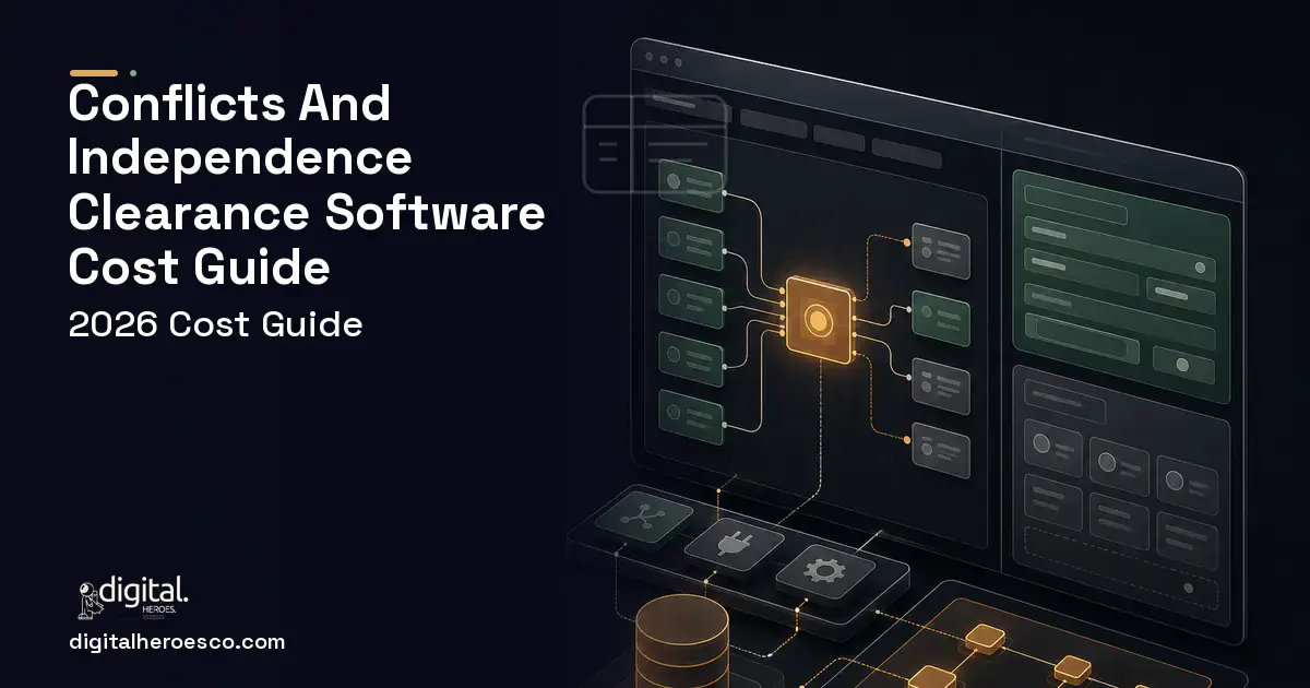 Internal Tools Development product interface illustration for Conflicts AND Independence Clearance Software Cost Guide.