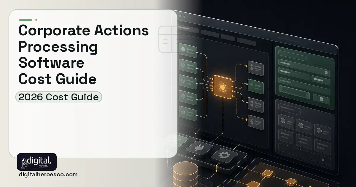 Internal Tools Development product interface illustration for Corporate Actions Processing Software Cost Guide.