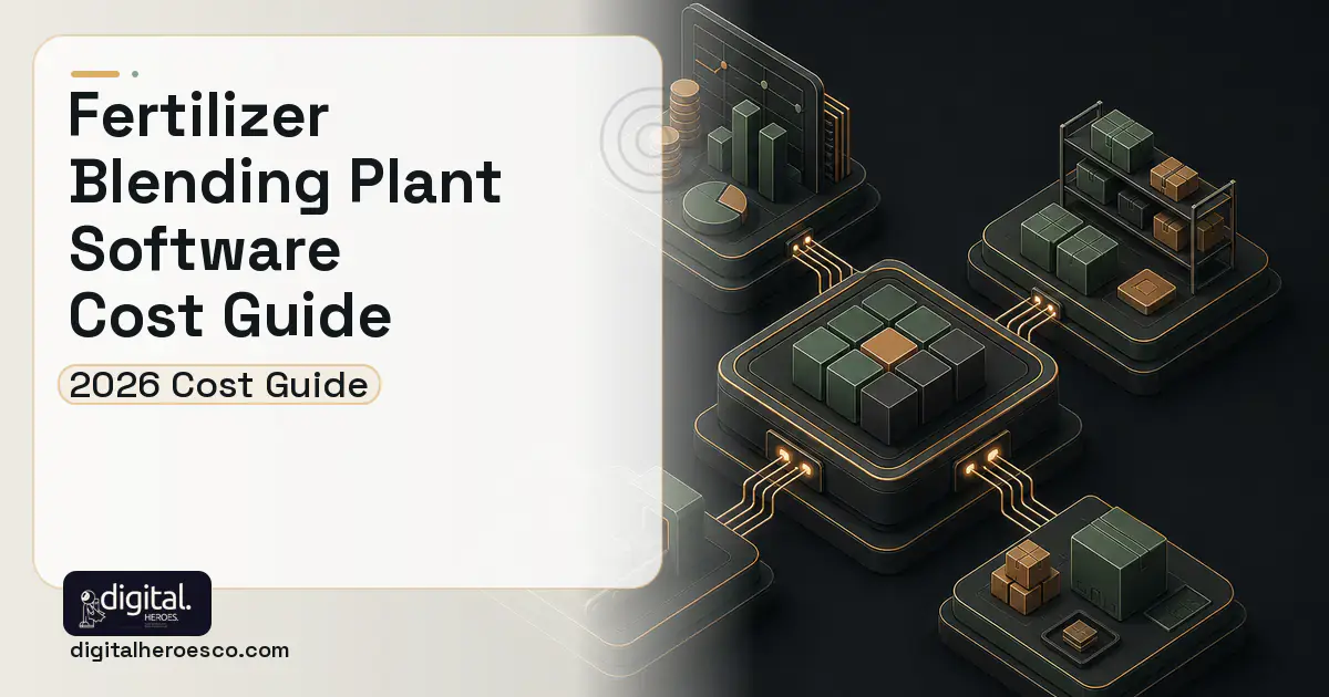 ERP Development software overview illustration for Fertilizer Blending Plant Software Cost Guide.