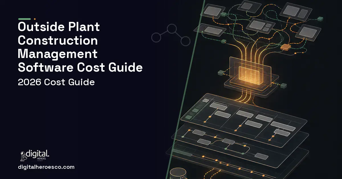 Project Management Software workflow illustration for Outside Plant Construction Management Software Cost Guide.