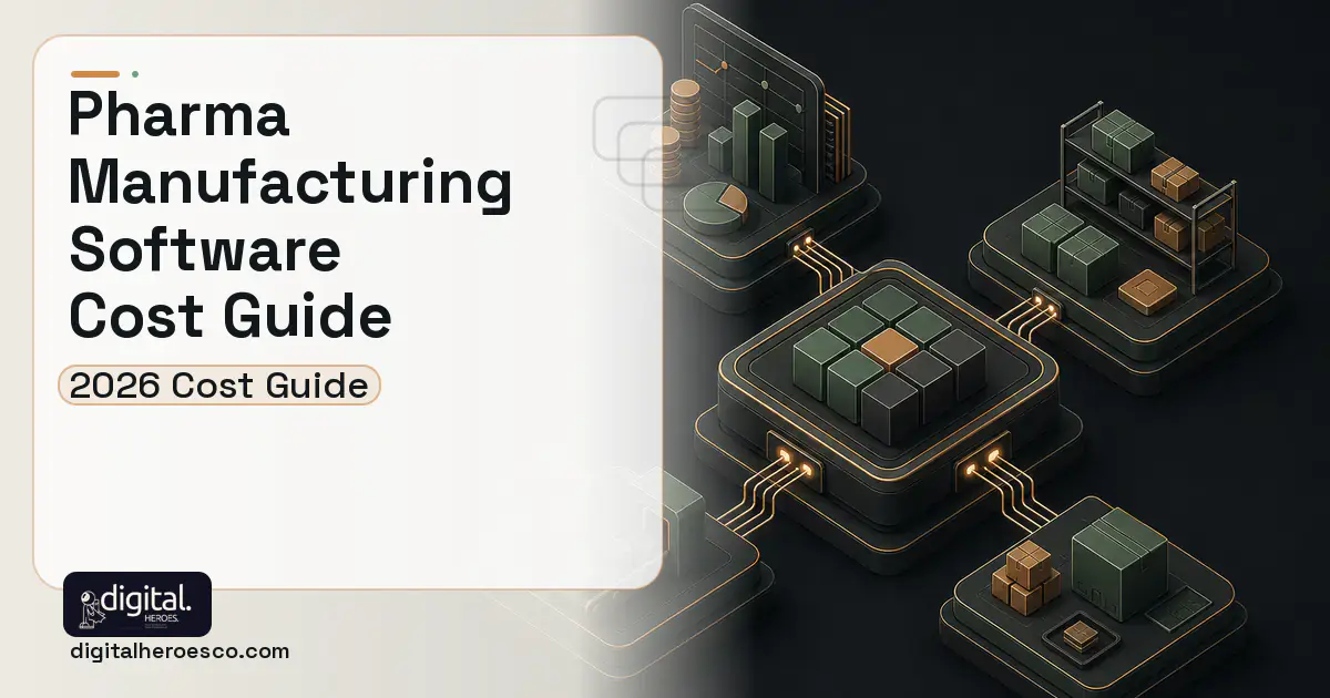 ERP Development software overview illustration for Pharma Manufacturing Software Cost Guide.