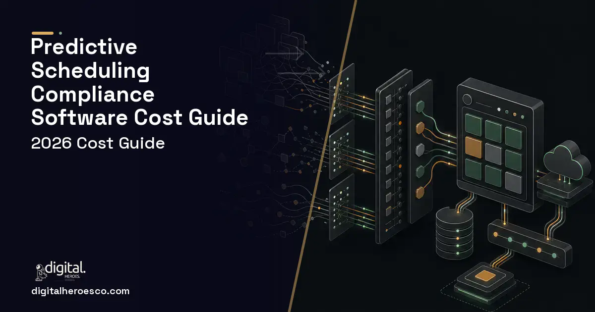 HR Software Development workflow illustration for Predictive Scheduling Compliance Software Cost Guide.