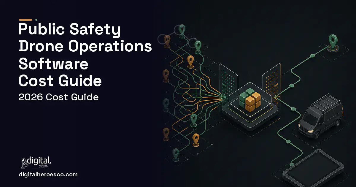 Field Service Software workflow illustration for Public Safety Drone Operations Software Cost Guide.