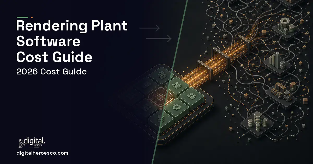 ERP Development workflow illustration for Rendering Plant Software Cost Guide.
