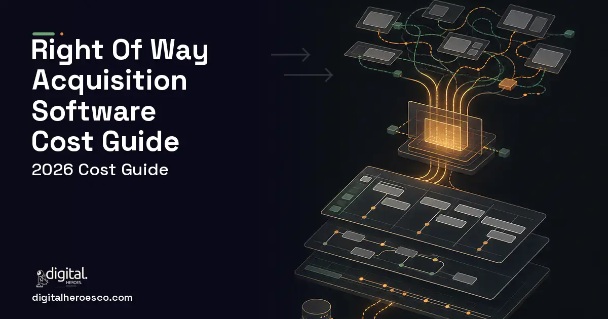 Project Management Software workflow illustration for Right OF WAY Acquisition Software Cost Guide.
