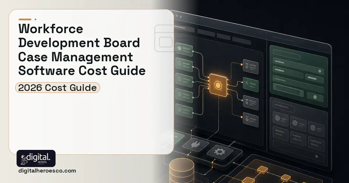Internal tools product interface illustration for Workforce Development Board Case Management Software Cost Guide.