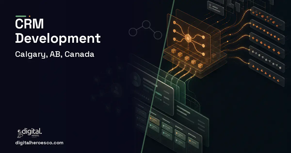 CRM Development workflow illustration for Calgary, AB, Canada.