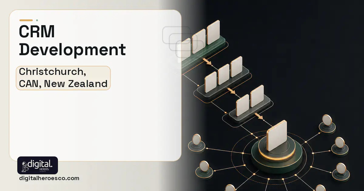 CRM Development software overview illustration for Christchurch, CAN, New Zealand.