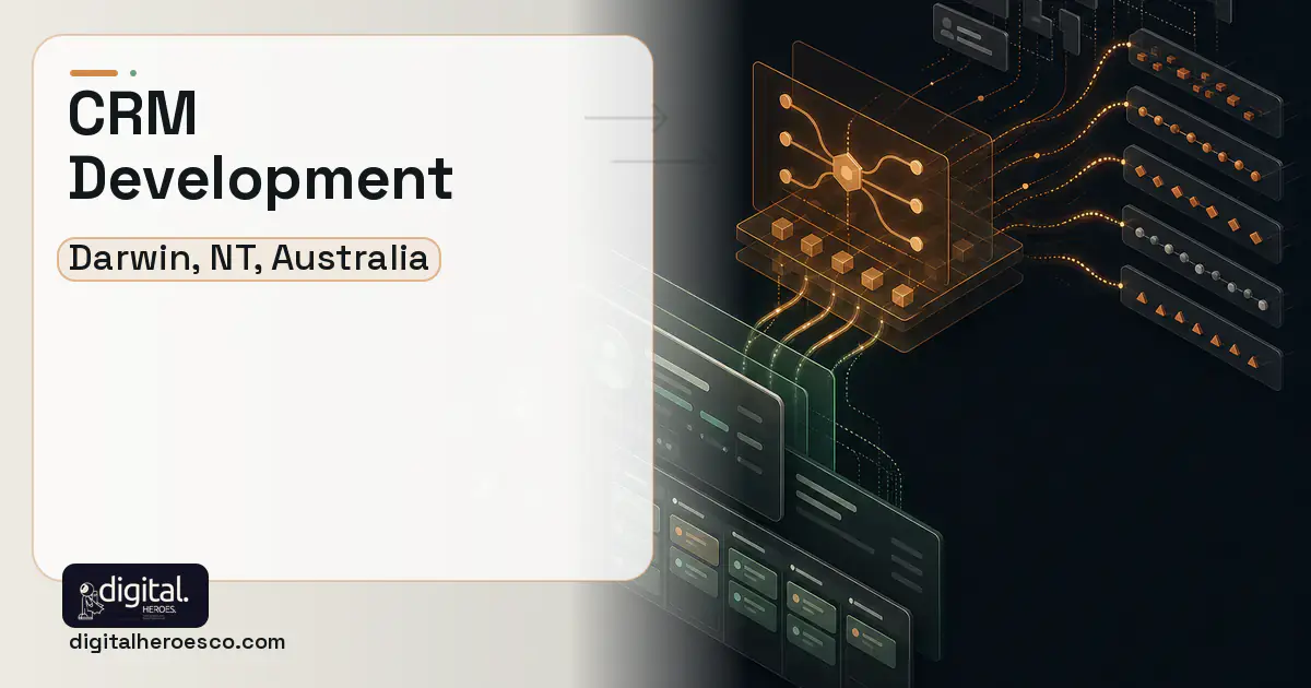 CRM Development workflow illustration for Darwin, NT, Australia.