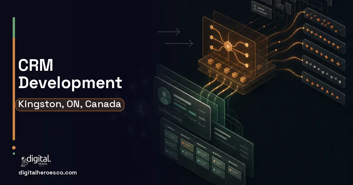CRM Development workflow illustration for Kingston, ON, Canada.