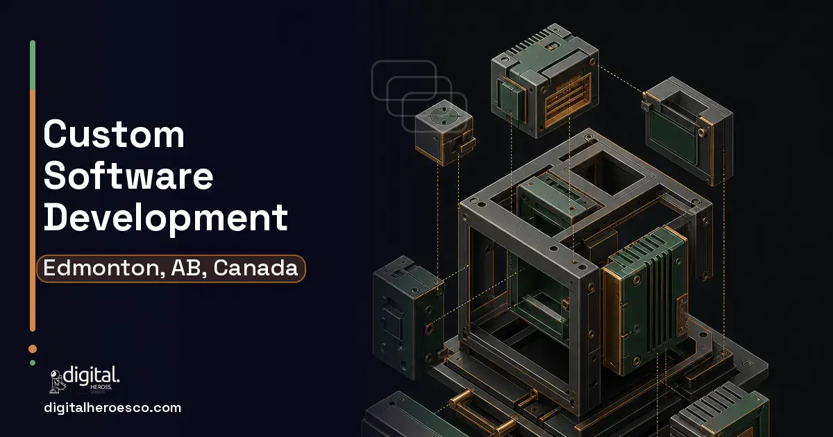 Custom Software Development software overview illustration for Edmonton, AB, Canada.