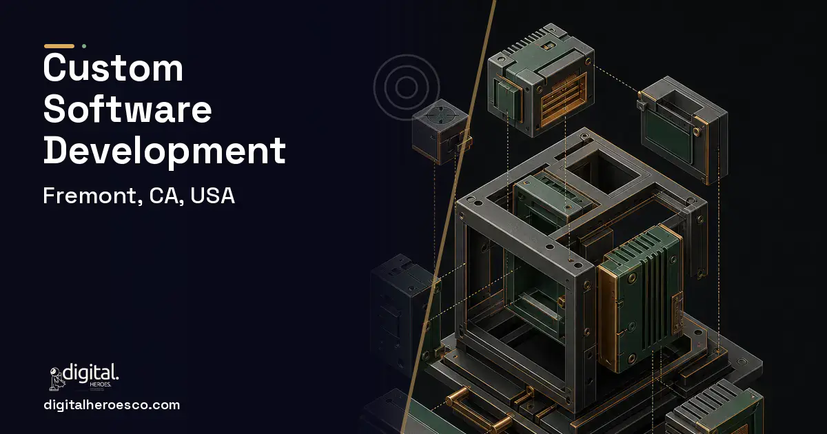 Custom Software Development software overview illustration for Fremont, CA, USA.