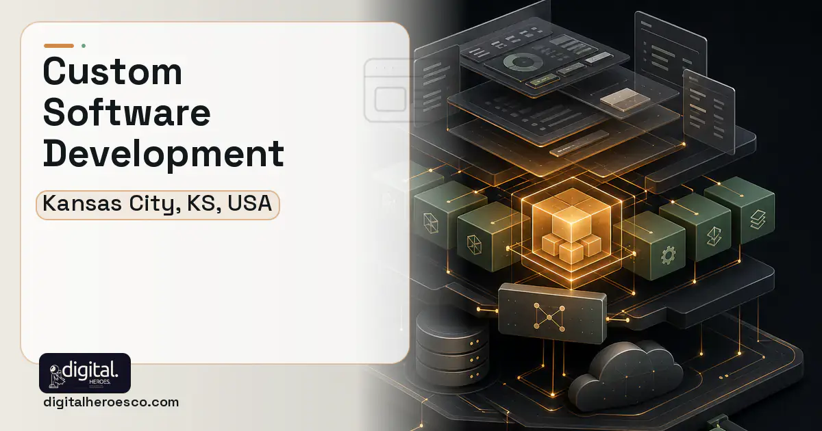 Custom Software Development product interface illustration for Kansas City, KS, USA.