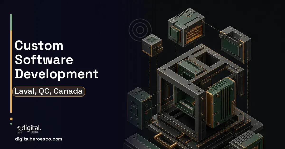 Custom Software Development software overview illustration for Laval, QC, Canada.