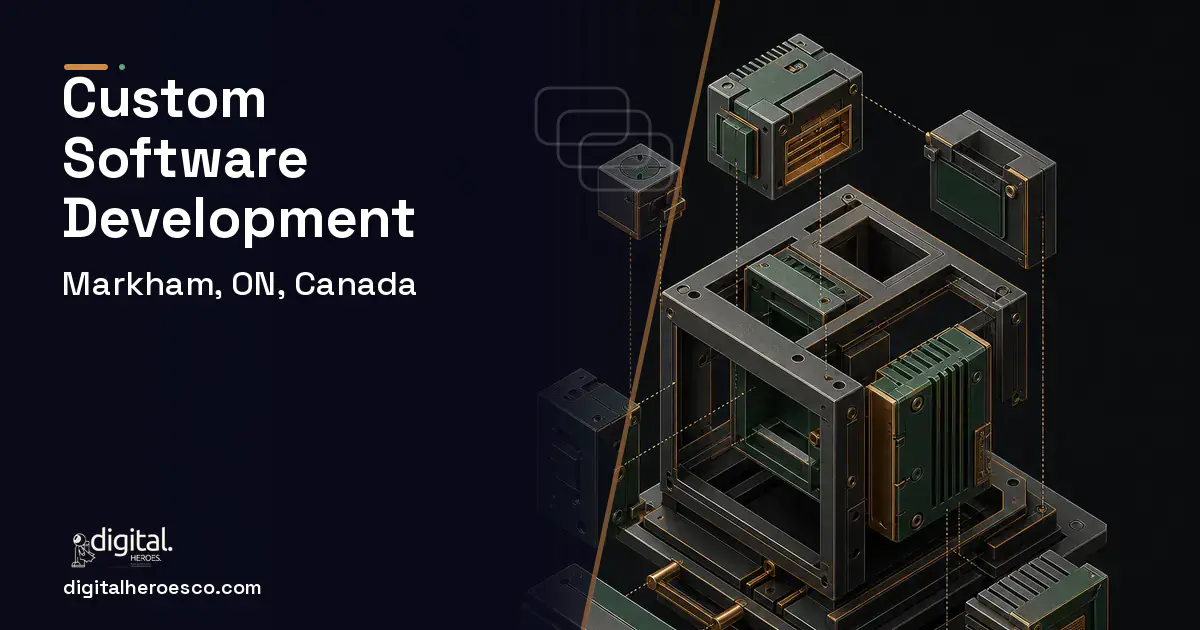 Custom Software Development software overview illustration for Markham, ON, Canada.