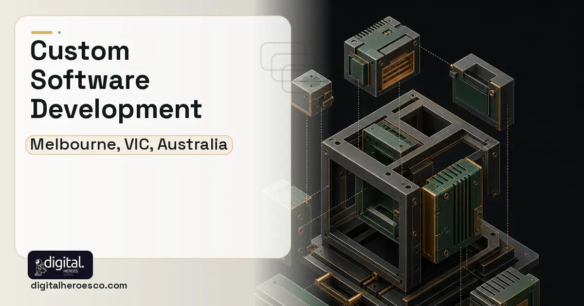 Custom Software Development software overview illustration for Melbourne, VIC, Australia.