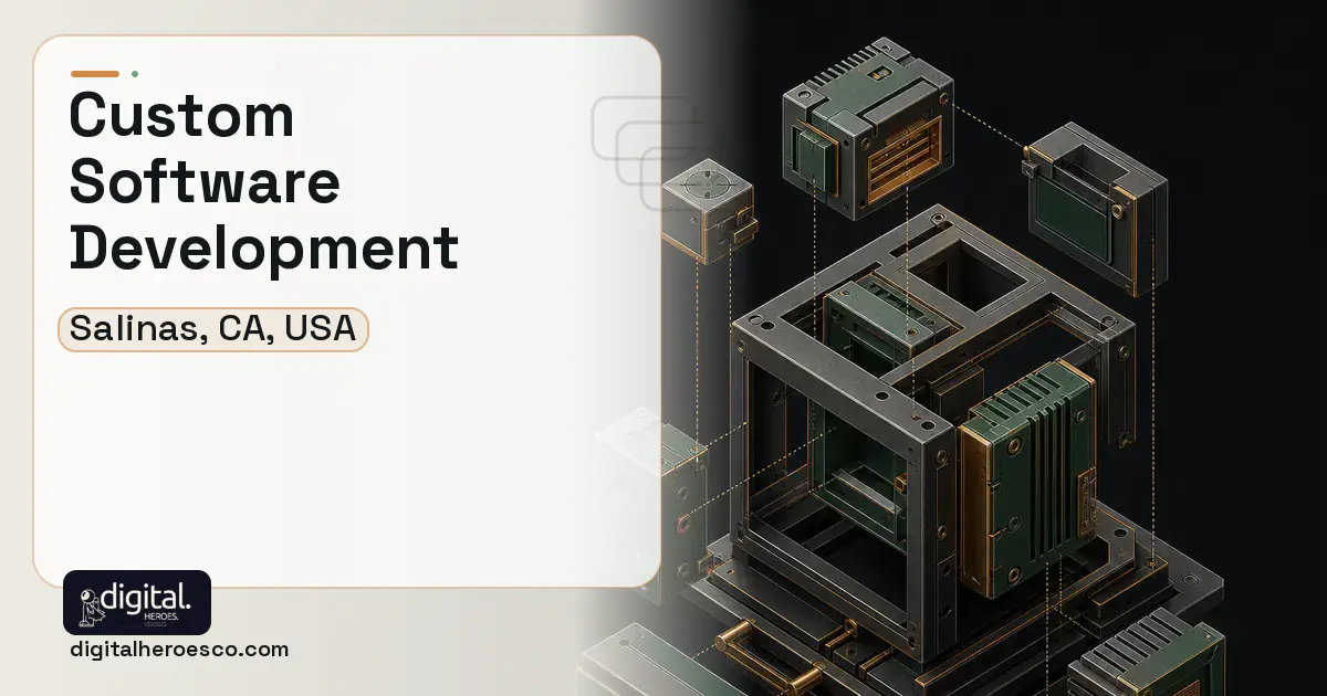 Custom Software Development software overview illustration for Salinas, CA, USA.