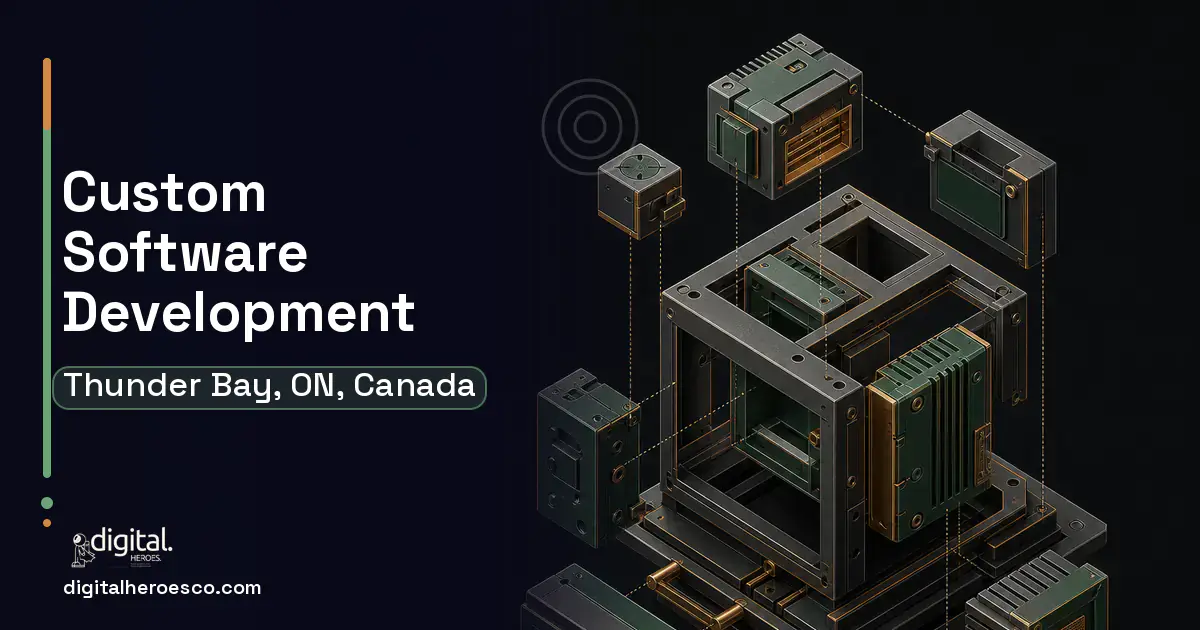 Custom Software Development software overview illustration for Thunder Bay, ON, Canada.
