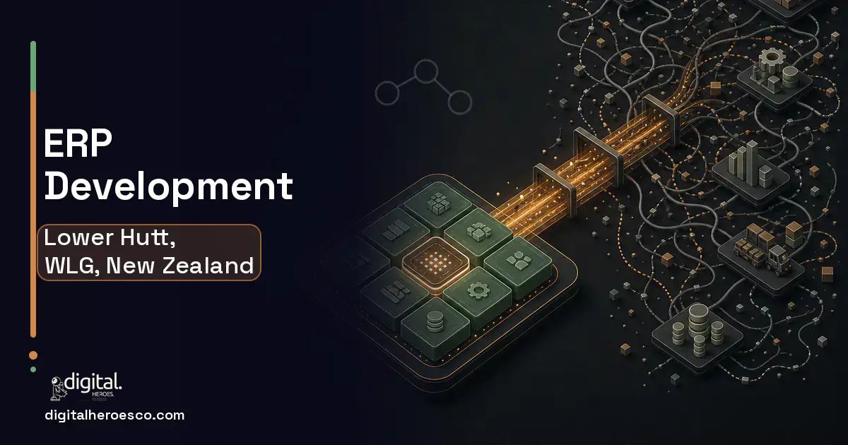 ERP Development workflow illustration for Lower Hutt, WLG, New Zealand.