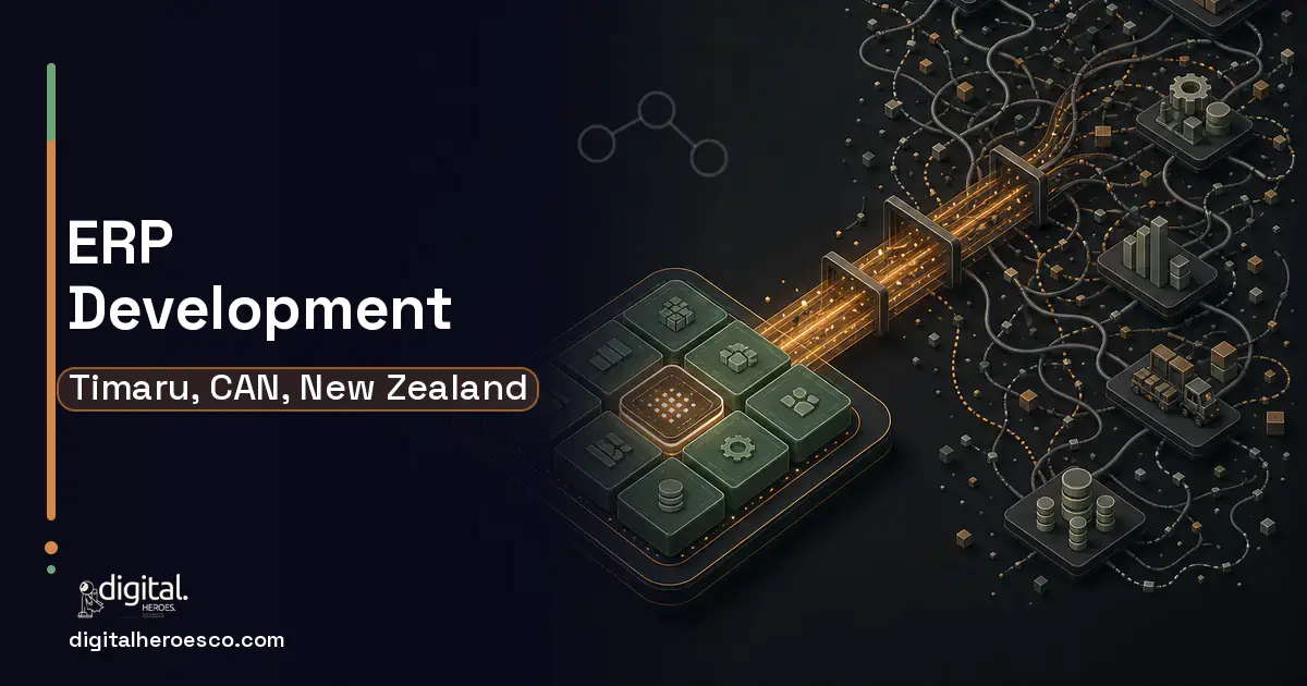 ERP Development workflow illustration for Timaru, CAN, New Zealand.