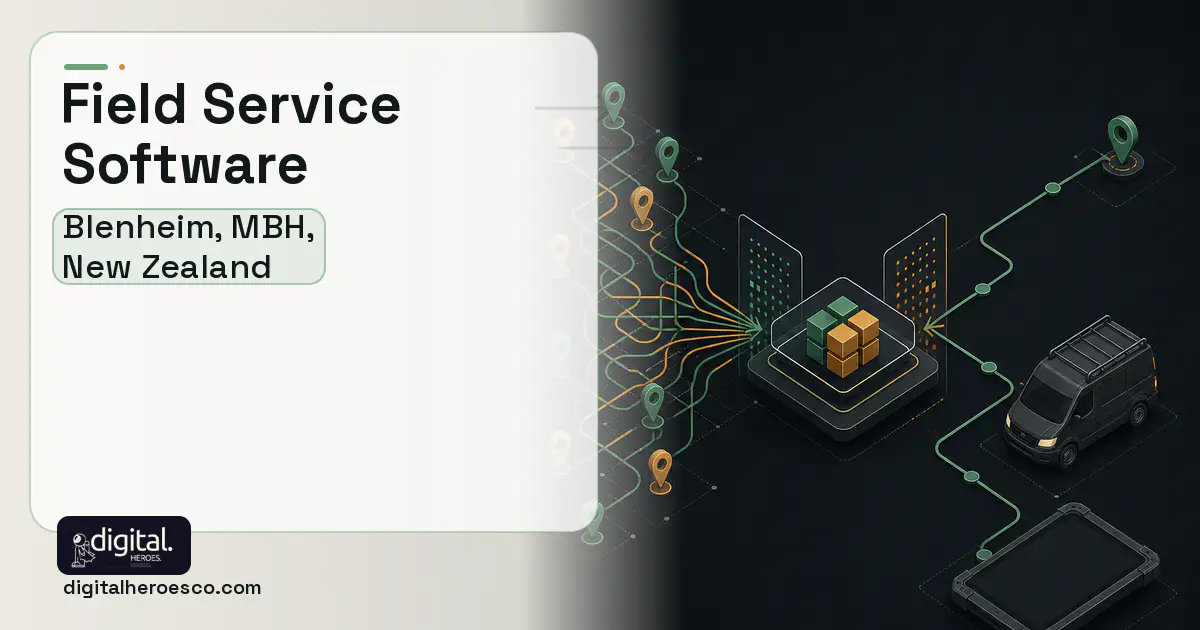 Field Service Software workflow illustration for Blenheim, MBH, New Zealand.