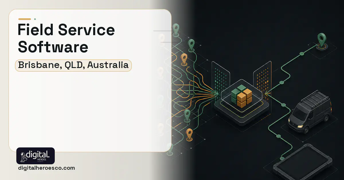 Field Service Software workflow illustration for Brisbane, QLD, Australia.