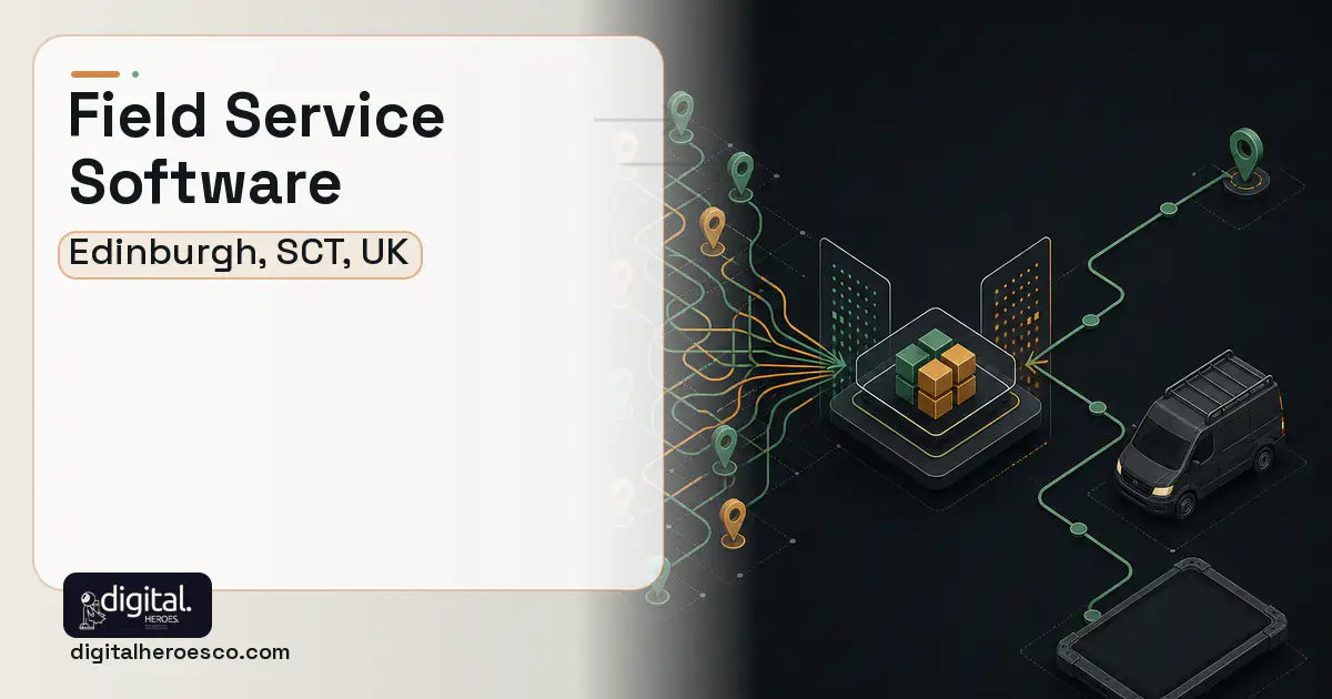 Field Service Software workflow illustration for Edinburgh, SCT, UK.