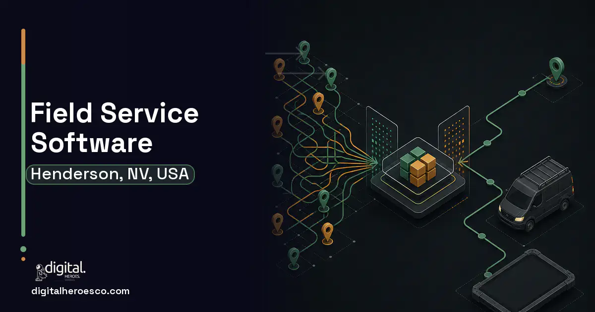 Field Service Software workflow illustration for Henderson, NV, USA.